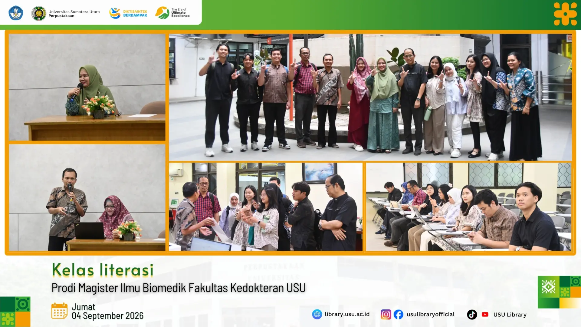 Tingkatkan Literasi Akademik, Perpustakaan USU Gelar Kelas Literasi bagi Mahasiswa S2 Ilmu Biomedik